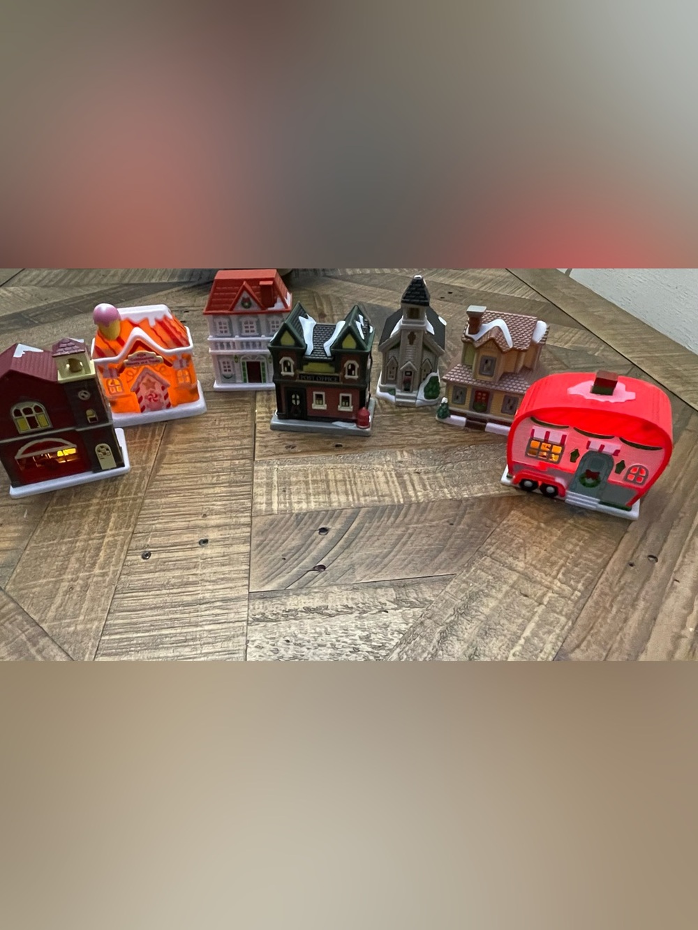 Festive Miniature Plastic Holiday Village